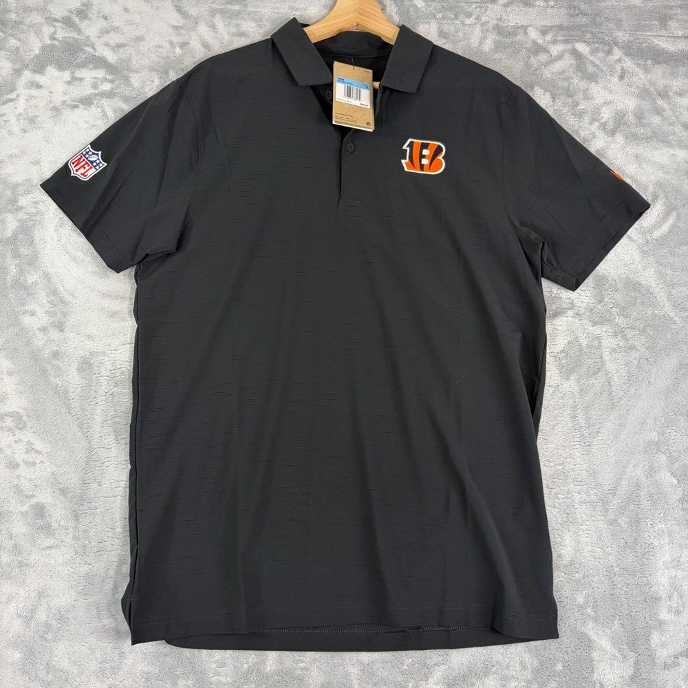 Cincinnati Bengals Mens Medium Nike Sideline Lockup Performance Polo NWT